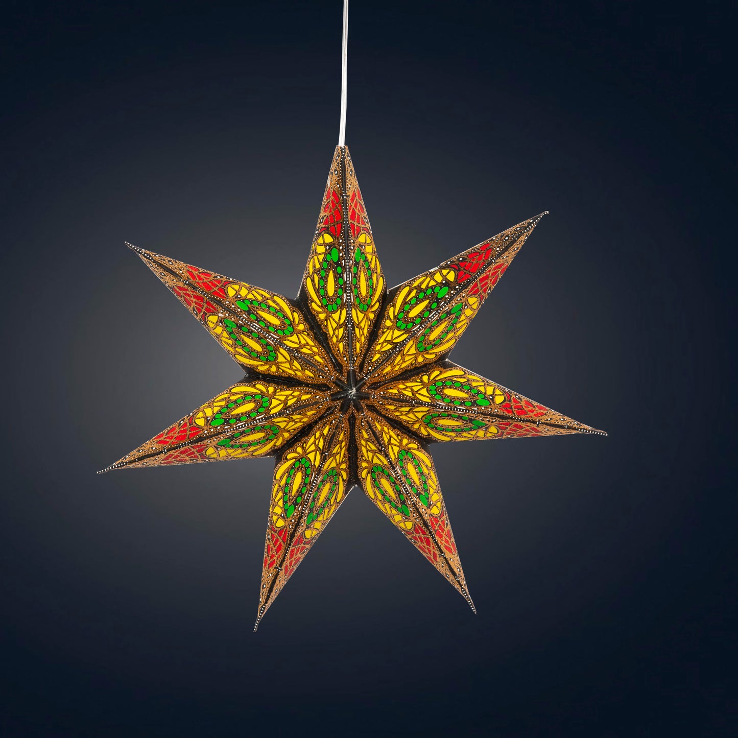 Fe Jama - 7 Pointer 8 inch - black w/ red / yellow / green