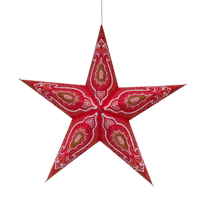 Fornax 5 Point 24" Red with Gold Glitter