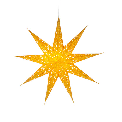 Hrim Star 9 Point 16" Gold w/ Gold Glitter