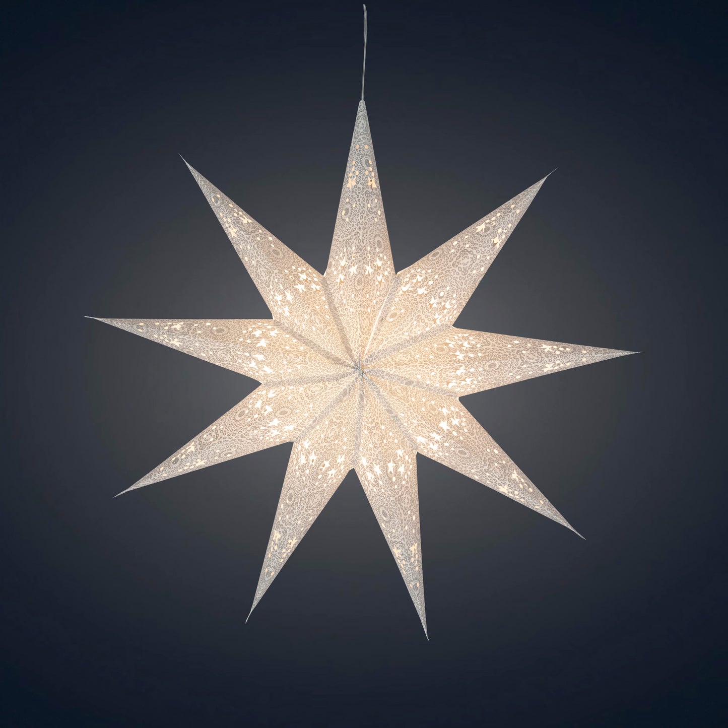 Hrm Star 9 Point 25" Cool White w/ Glitter