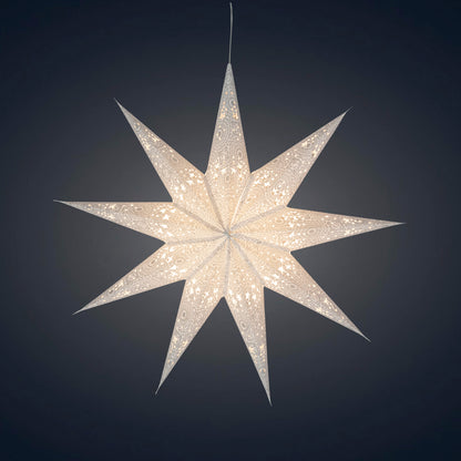 Hrm Star 9 Point 25" Cool White w/ Glitter