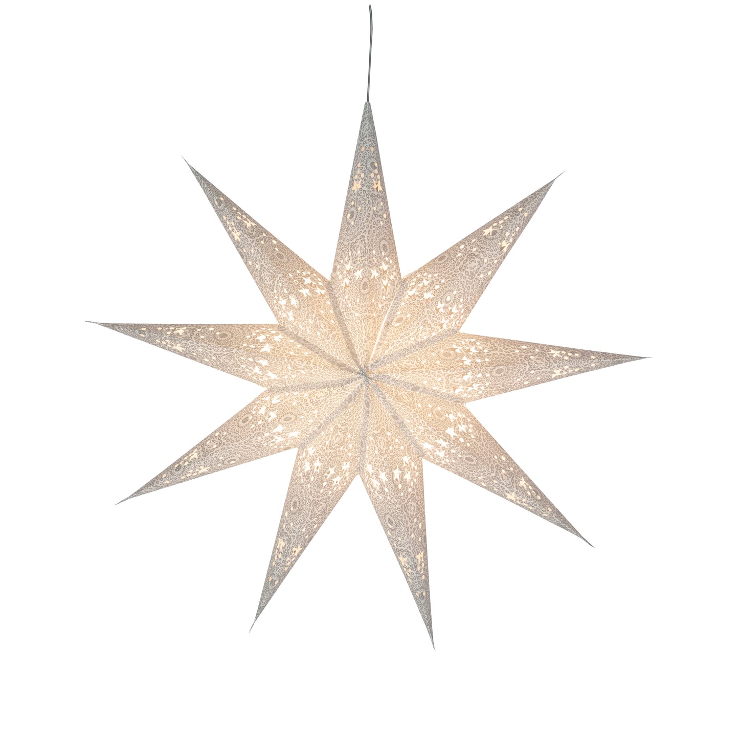 Hrm Star 9 Point 25" Cool White w/ Glitter