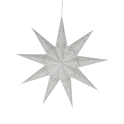 Hrm Star 9 Point 25" Cool White w/ Glitter