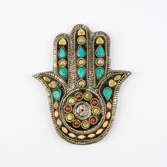 Hamsa Hand - Mixed Colors - Incense Holder for Sticks and Cones