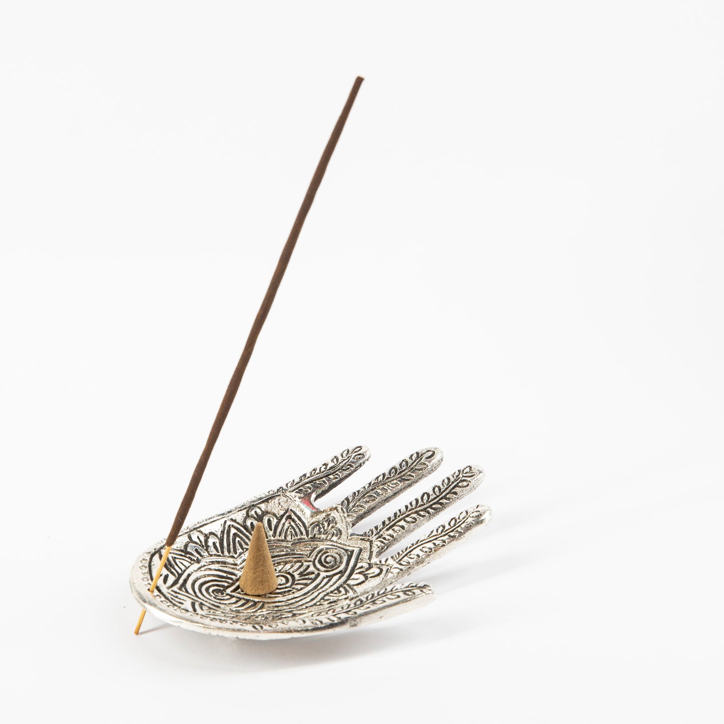 Silver Hand Incense Holder