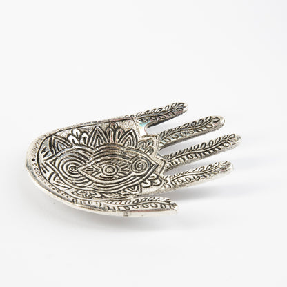 Silver Hand Incense Holder