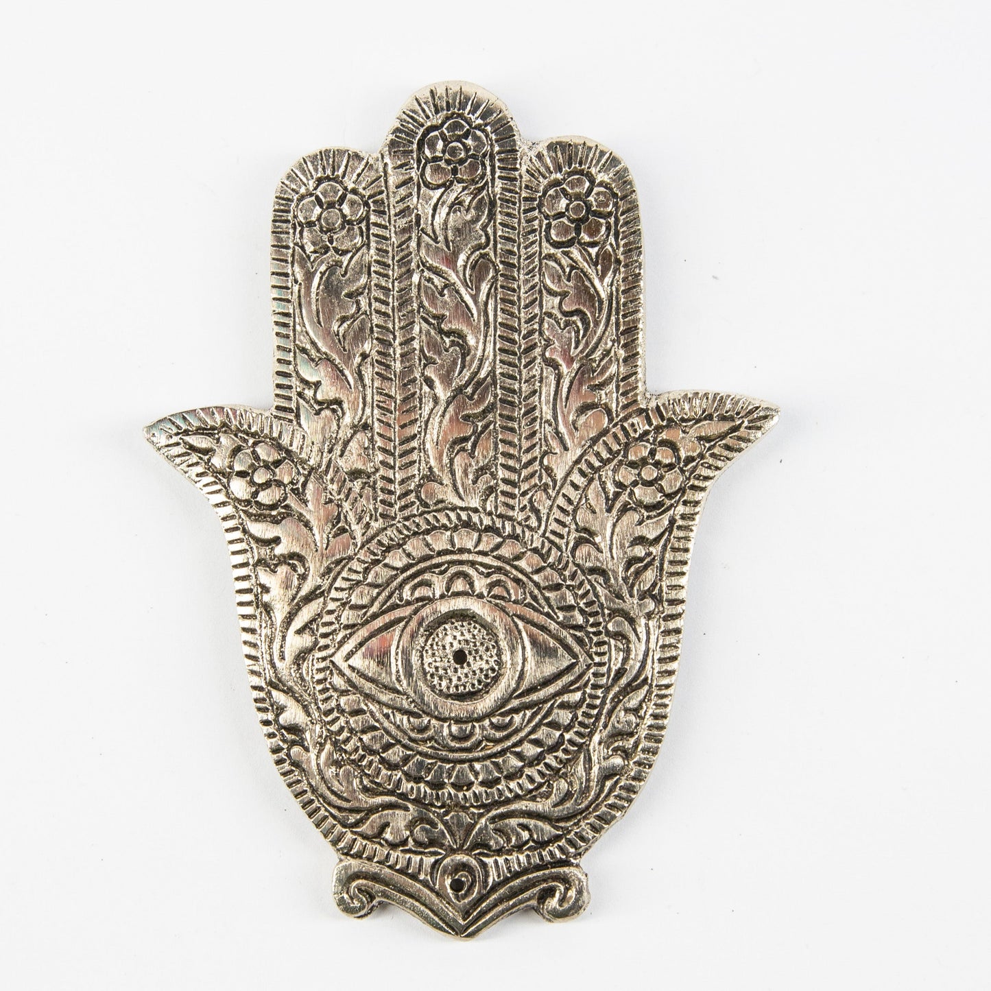 Hamsa Hand - Silver - Incense Holder for Sticks and Cones