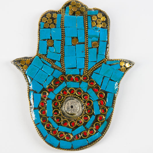 Hamsa Hand (2nds) - Turquoise - Incense Holder for Sticks and Cones