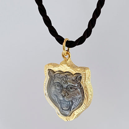 Tiger Amulet with Phra Pern Pendant