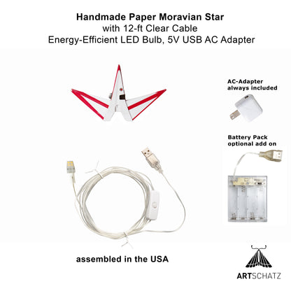 Moravian Mini Star 7" White/Red