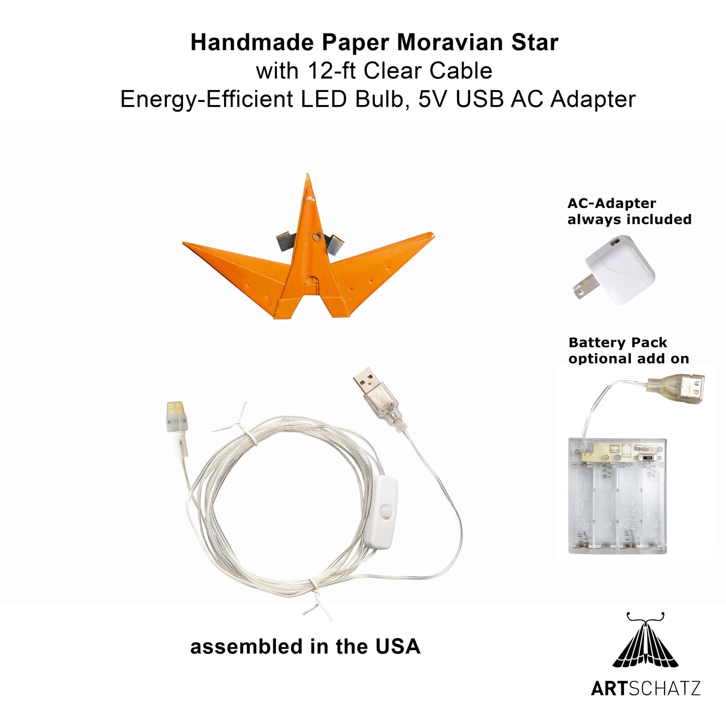 Moravian Mini Star 7" Orange - Needle Punch