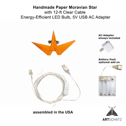 Moravian Mini Star 7" Orange - Needle Punch