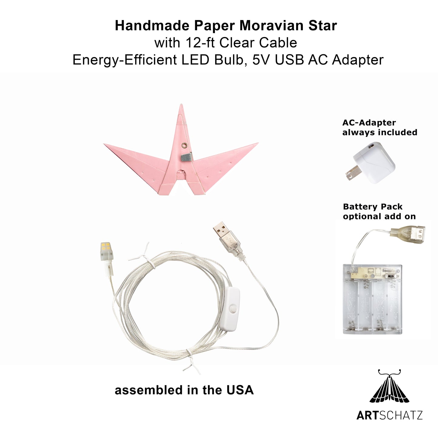 Moravian Mini Star 7" Pink - Needle Punch