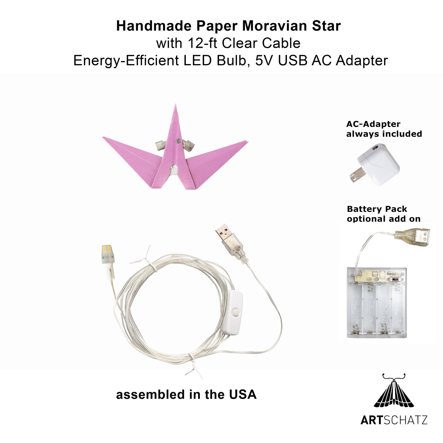 Moravian Mini Star 7" Pink