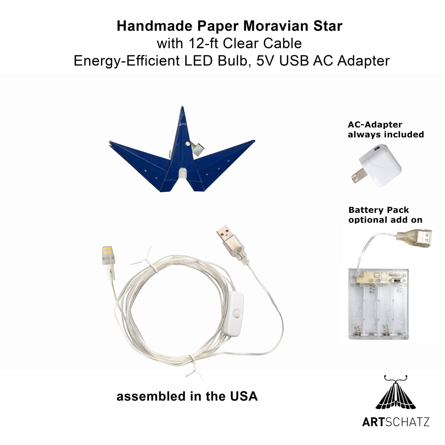 Moravian Mini Star 7" Navy Needle Punch