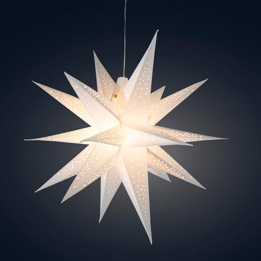 Moravian Star 20" White w/ needle punch