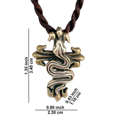 Snake / Serpent / Naga on Cross Pendant