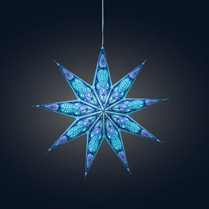 Phoenix 9 Point 17" Turquoise w Glitter