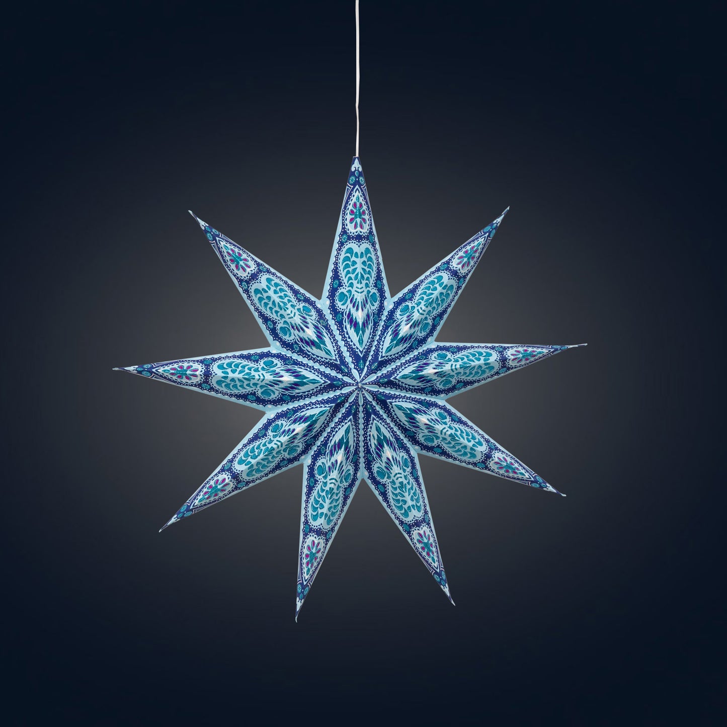 Phoenix 9 Point 17" Turquoise w Glitter