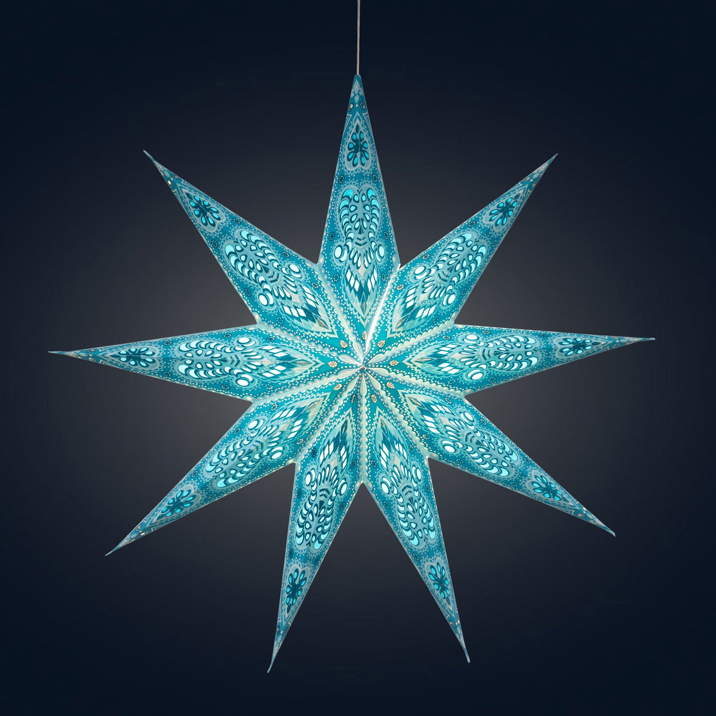 Phoenix 9 Point 25" Turquoise / Sky Blue w/ Glitter