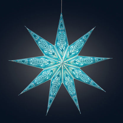 Phoenix 9 Point 25" Turquoise / Sky Blue w/ Glitter