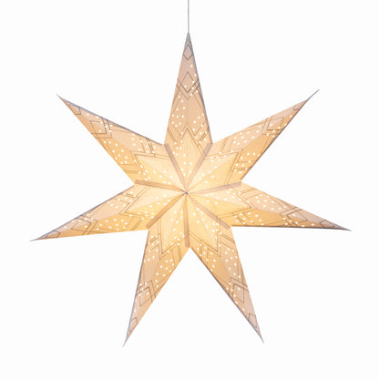 Poinsettia 7 Point 24" White with Glitter