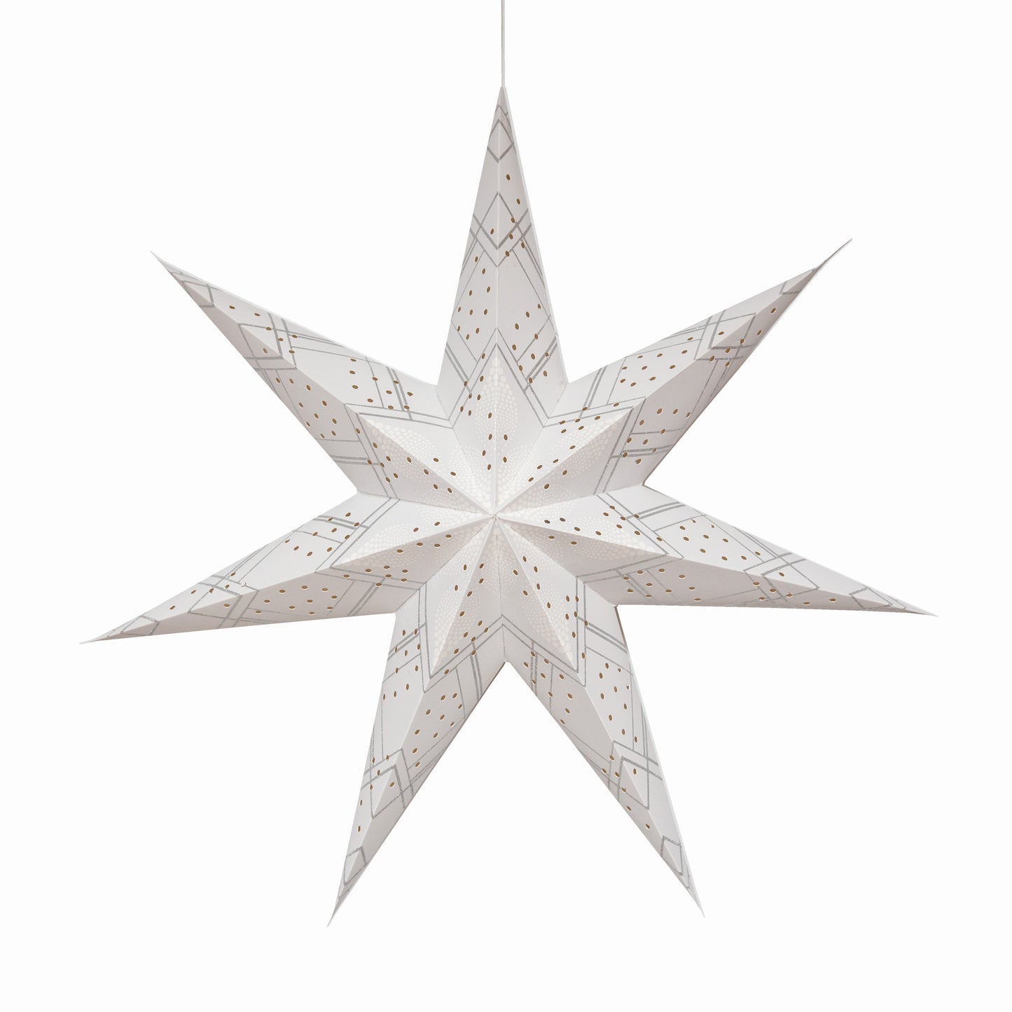 Poinsettia 7 Point 24" White with Glitter