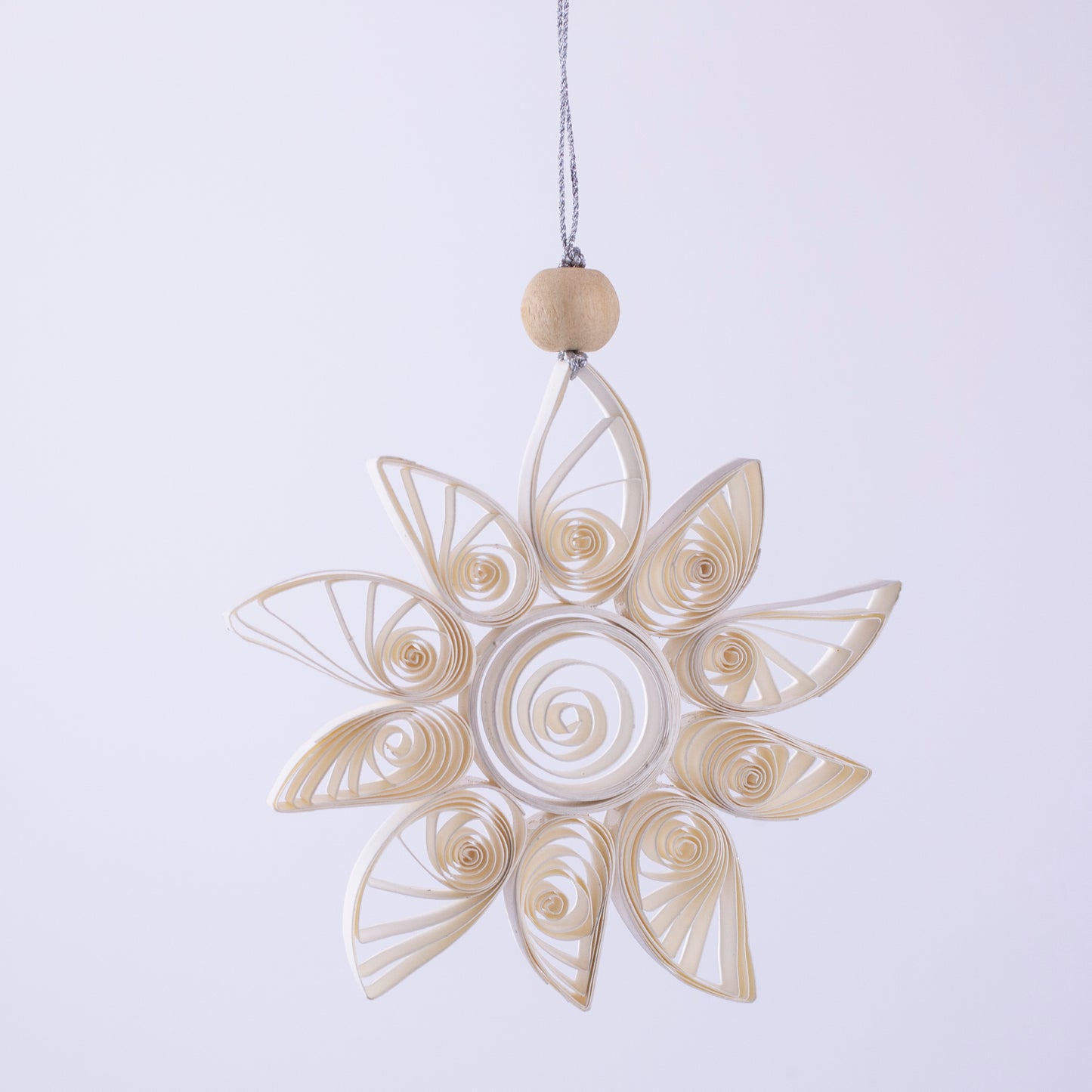 Quilling Snowflake "Aubin"  white - 4 inch Ø | Christmas / Winter