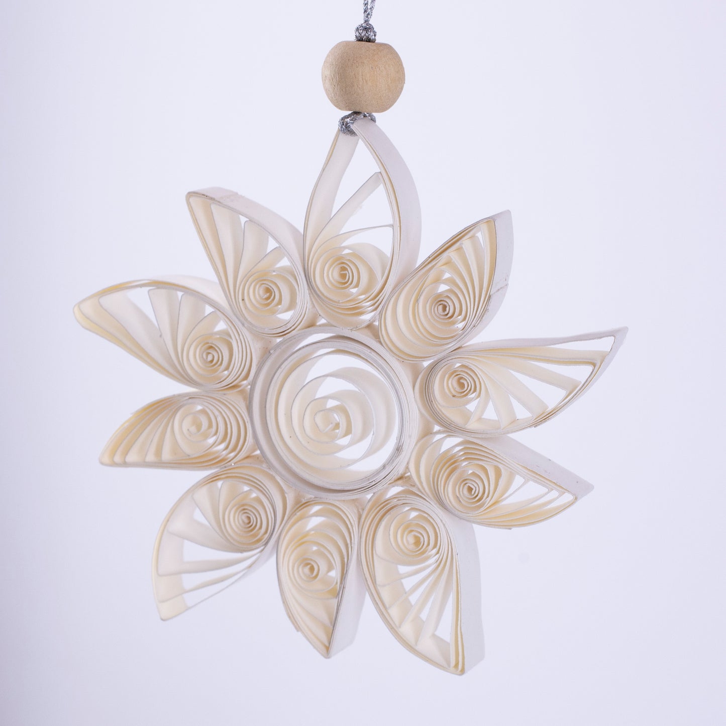 Quilling Snowflake "Aubin"  white - 4 inch Ø | Christmas / Winter