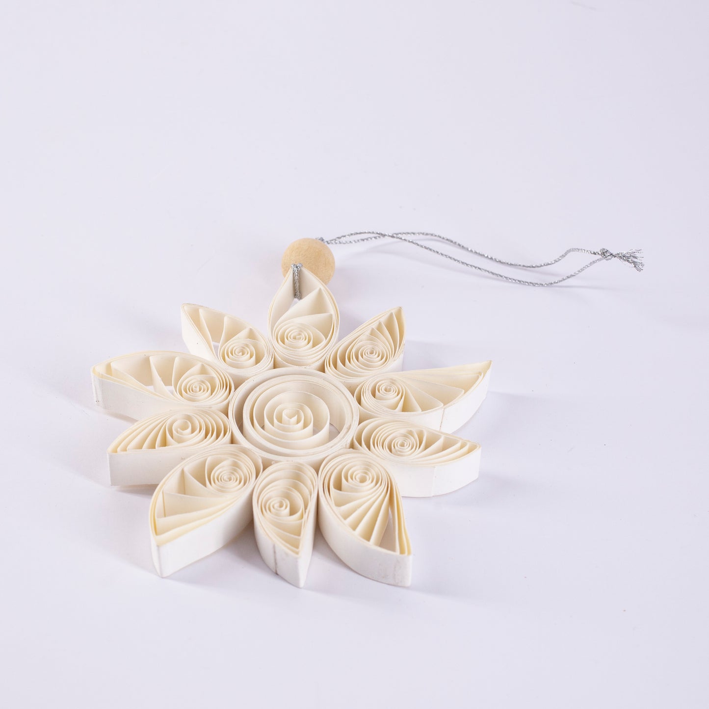 Quilling Snowflake "Aubin"  white - 4 inch Ø | Christmas / Winter