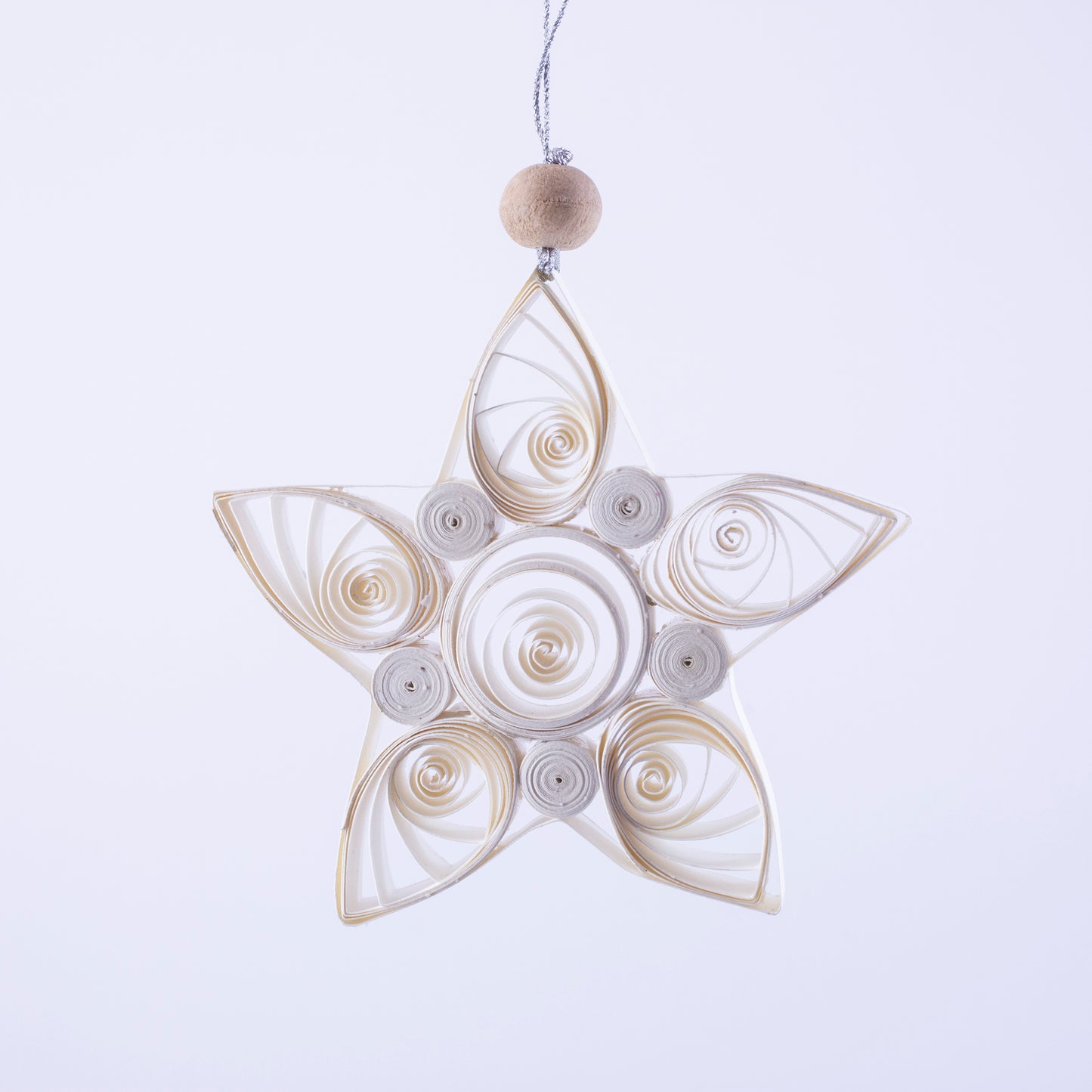 Quilling Star "Hami"  white - 4 inch Ø | Christmas / Winter