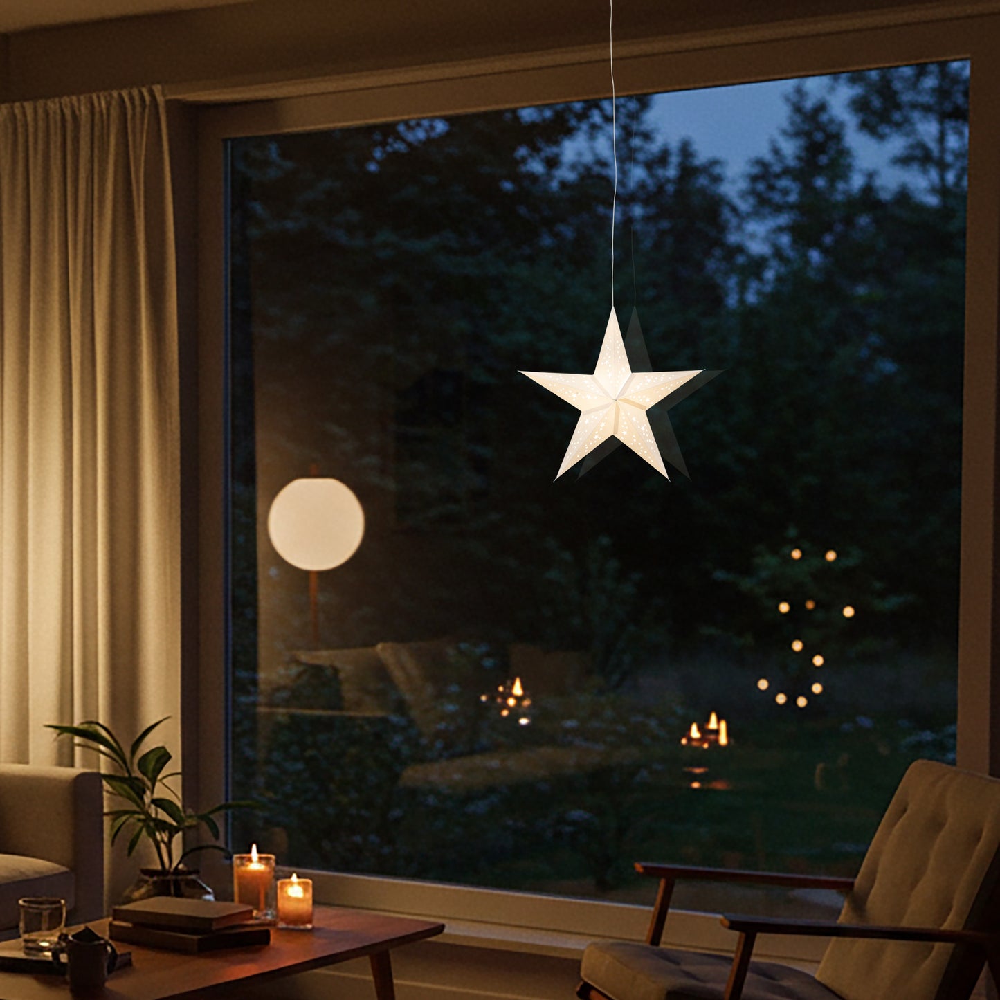 Twinkle Star 5 Point 15" White