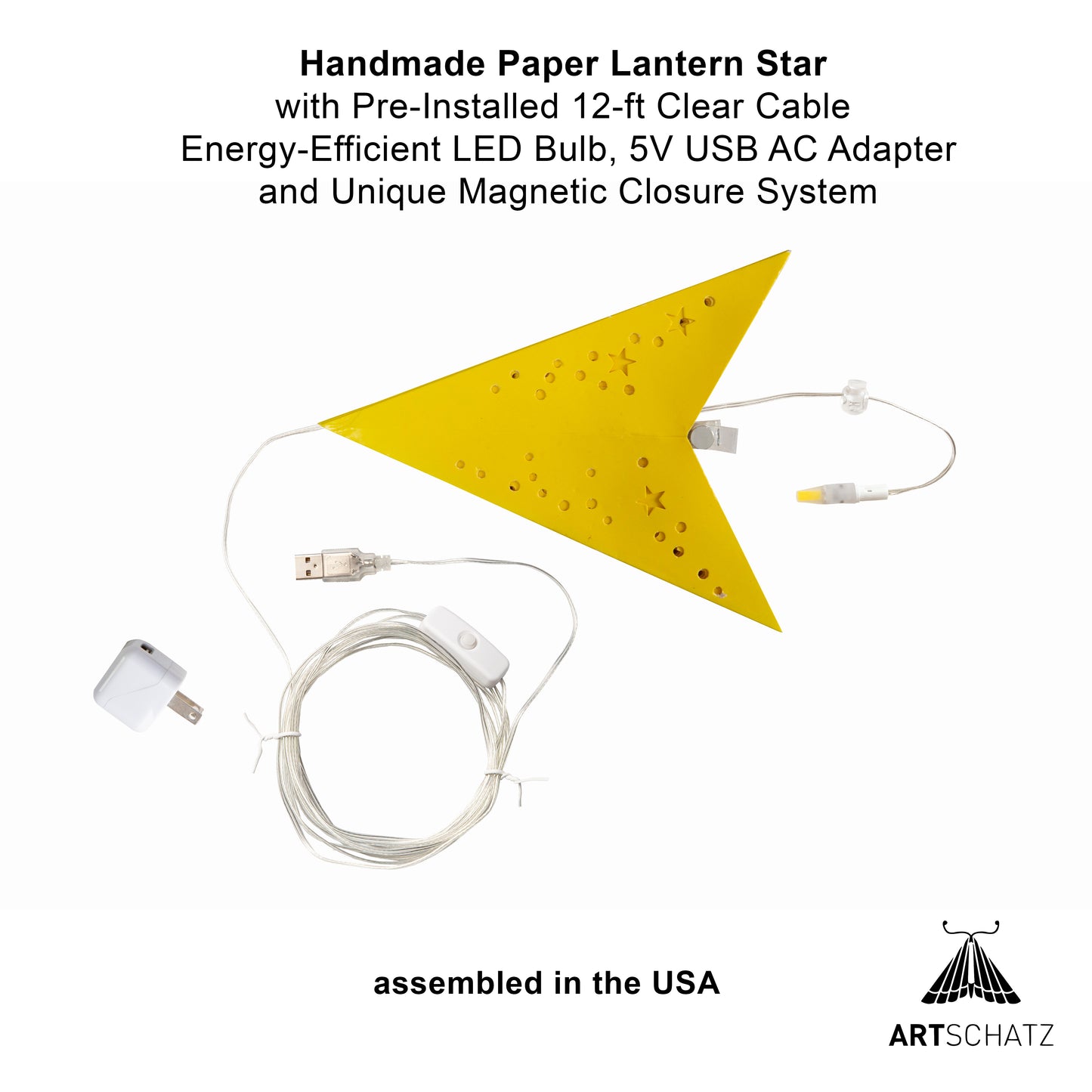 Twinkle Star 5 Point 15" Yellow