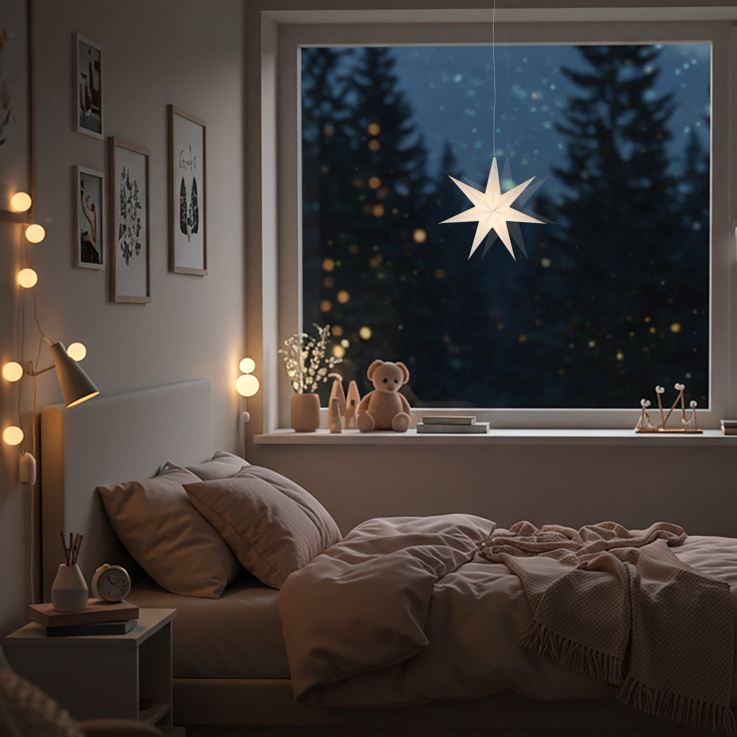 Twinkle Star 7 Point 9" White