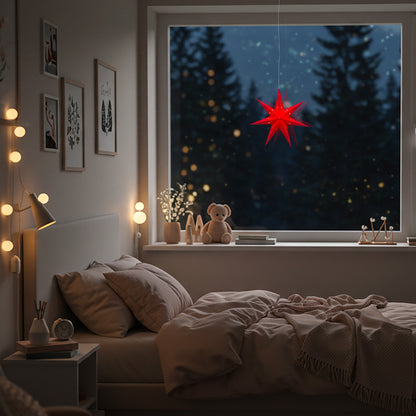 Twinkle Star 7 Point 9" Red