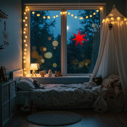Twinkle Star 7 Point 9" Red