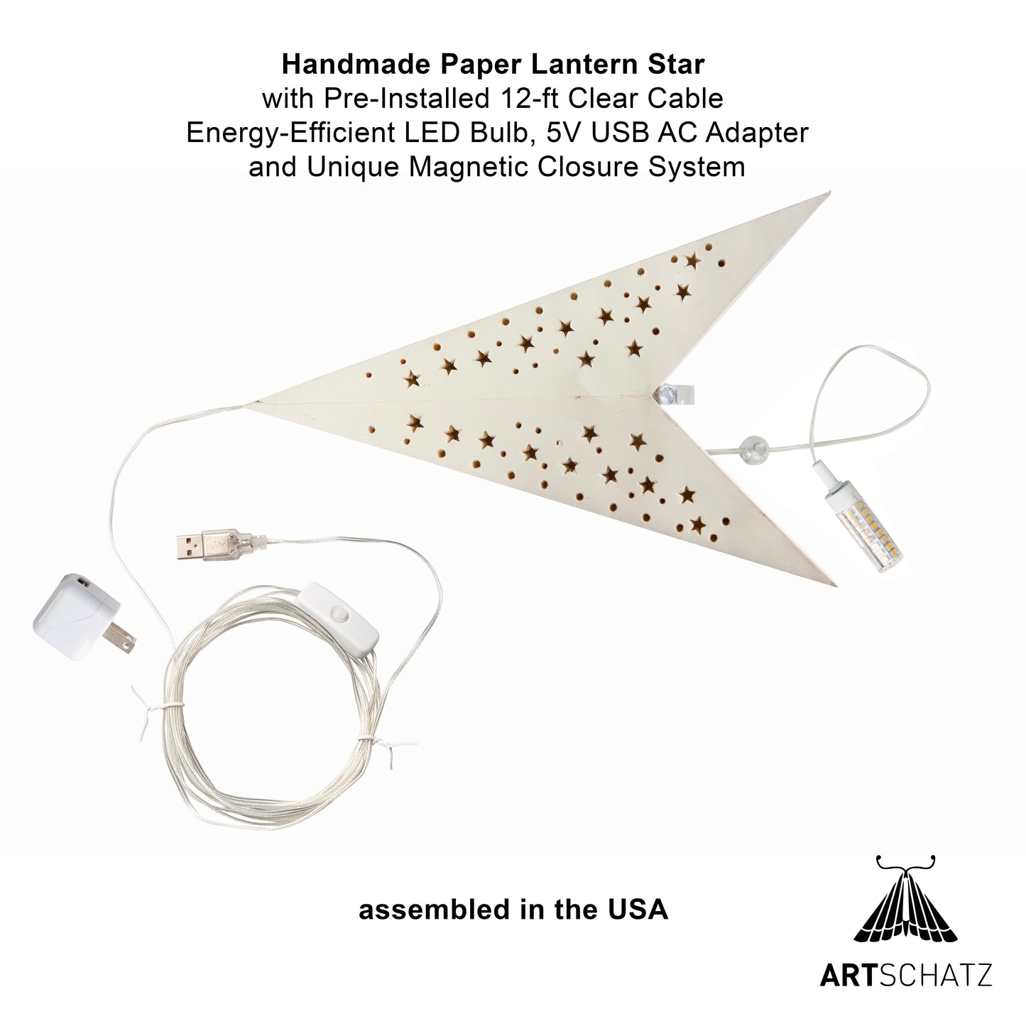 Twinkle Star 9 Point 25" Cream