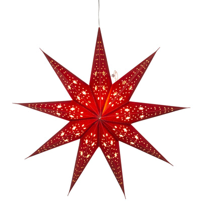 Twinkle Star 9 Point 25" Red w/ Glitter