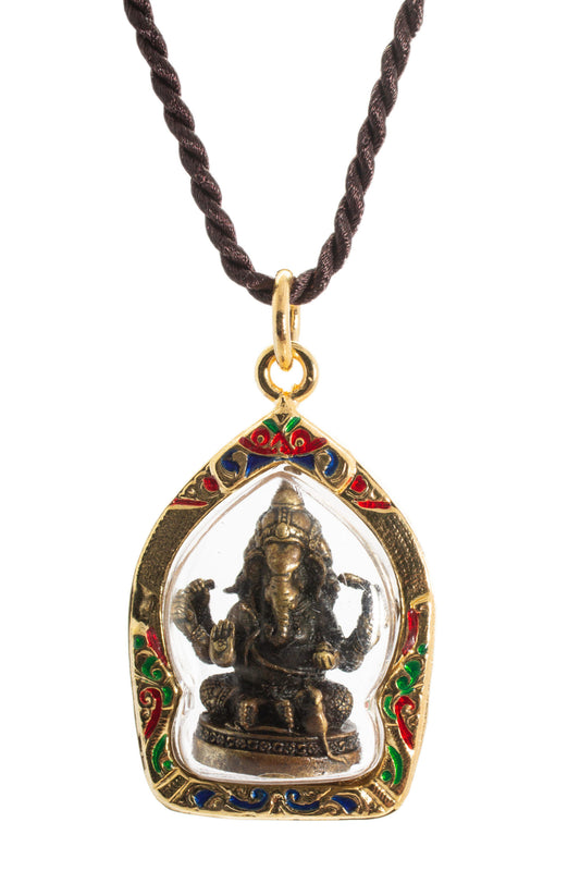 Artschatz - Trimuhkti Ganapati Three Headed Ganesh Amulet Hindu Lord Ganesha Pendant