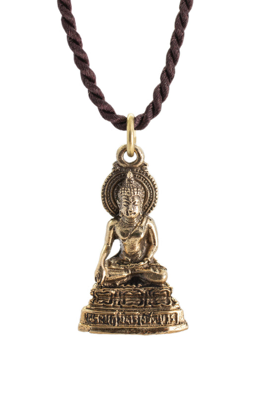 Artschatz - Sukhothai Bhumisparsha mudra Earth-Touching Golden Buddha Thai Amulet Pendant