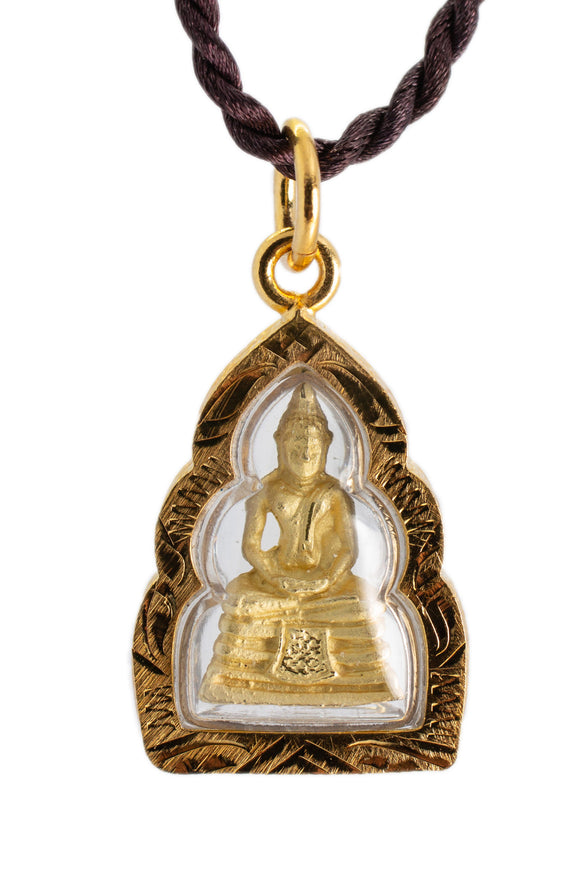 Artschatz - Phra LP Sothorn Buddha Dhyana Meditation Mudra Golden Thai Amulet Pendant