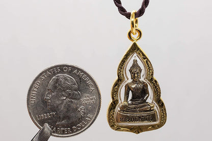 Artschatz - Sukhothai Bhumisparsha mudra Earth-Touching Golden Buddha Thai Amulet Pendant