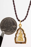 Artschatz - Dhyana Mudra Meditating Thai Buddha Golden Amulet Pendant