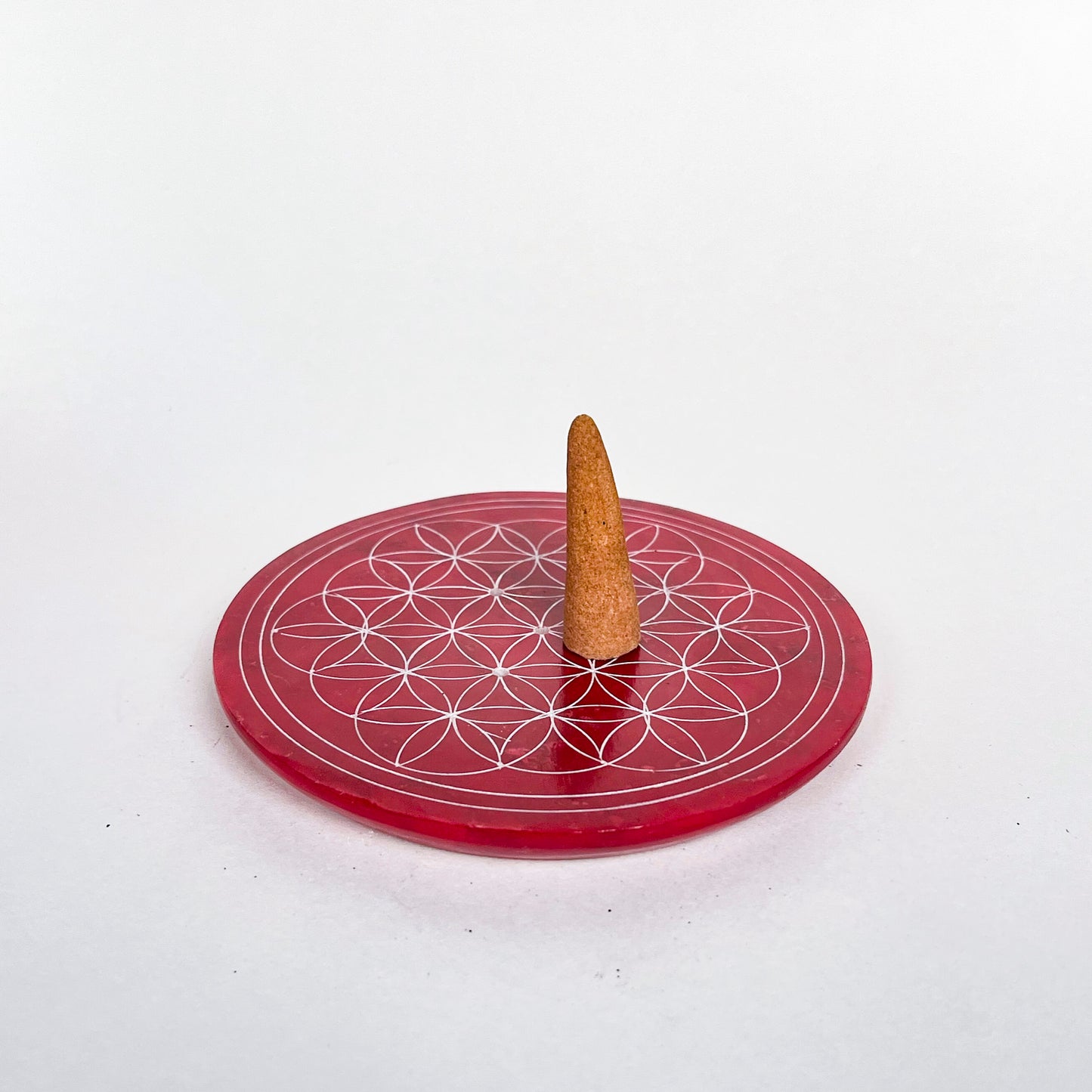 Flower of Life Incense Holder - Berry Red