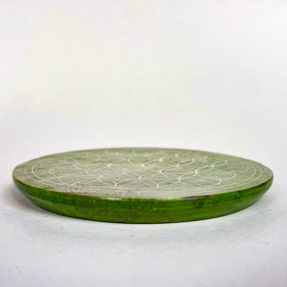 Flower of Life Incense Holder - Moss Green