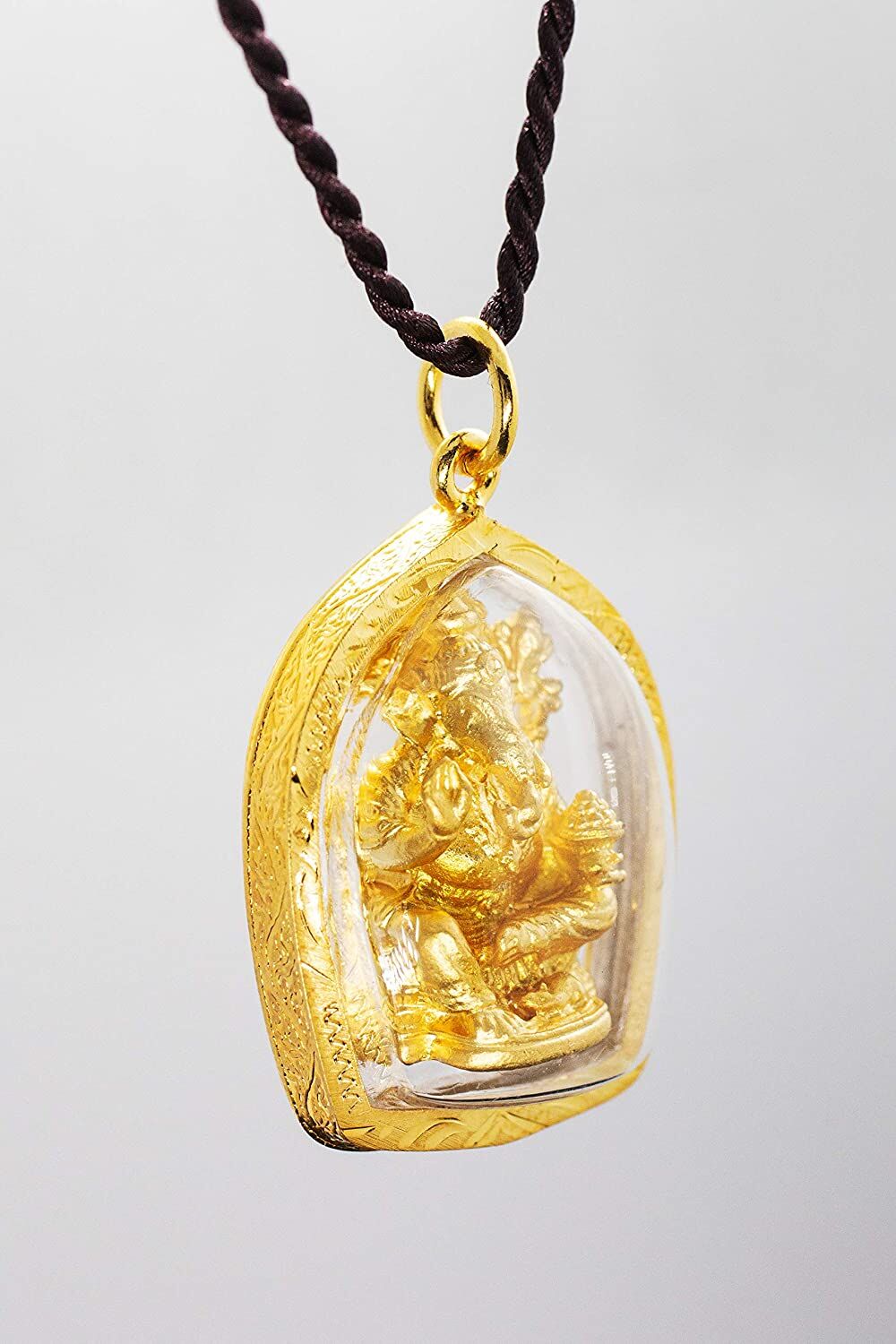 Artschatz - Golden Ganesh Ekadanta Ganapati - Om Symbol - Amulet Hindu Pendant