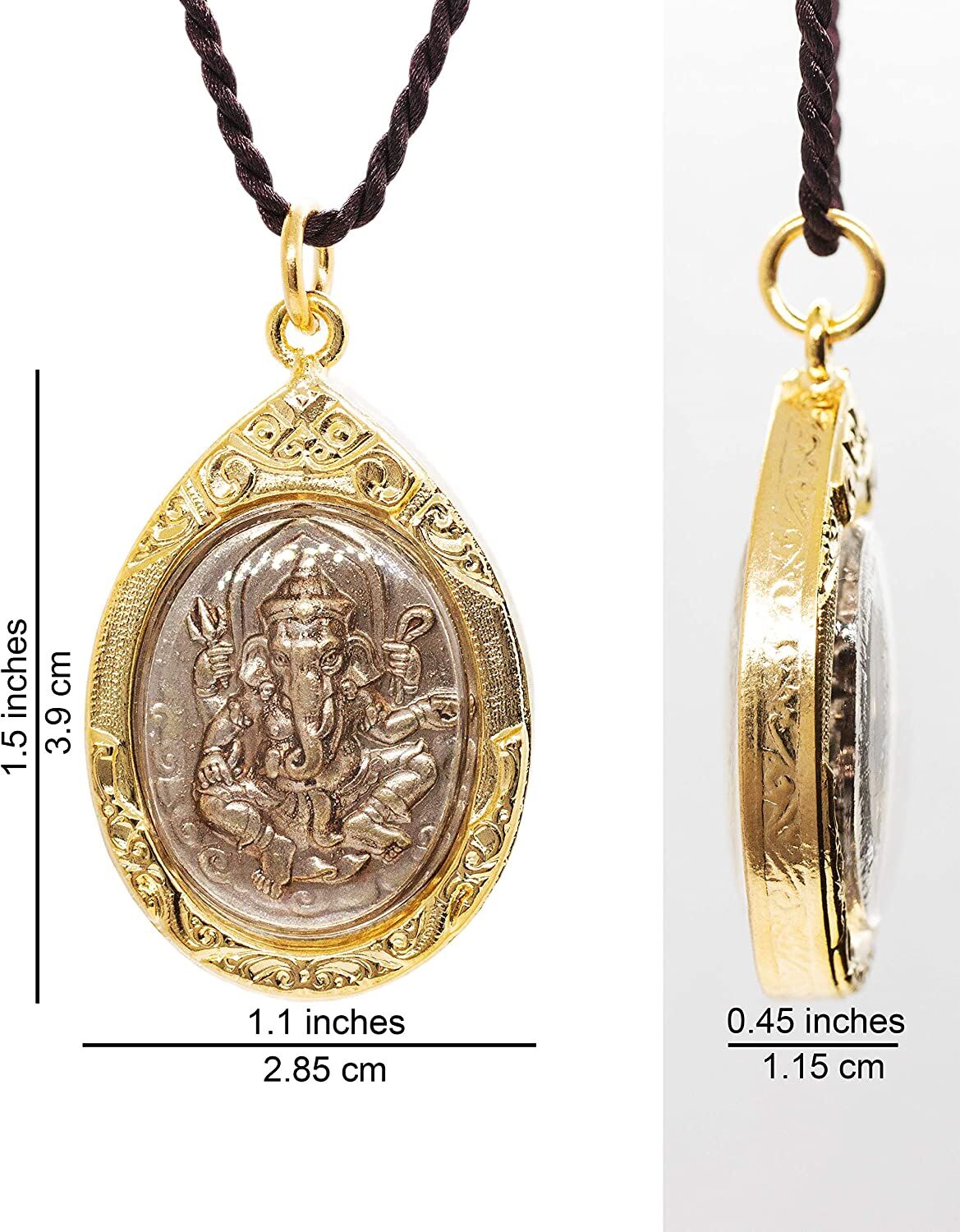 Artschatz - Ganesh holding Trishula, Rope, Mango and Tusk – with Om Symbol – Amulet Hindu