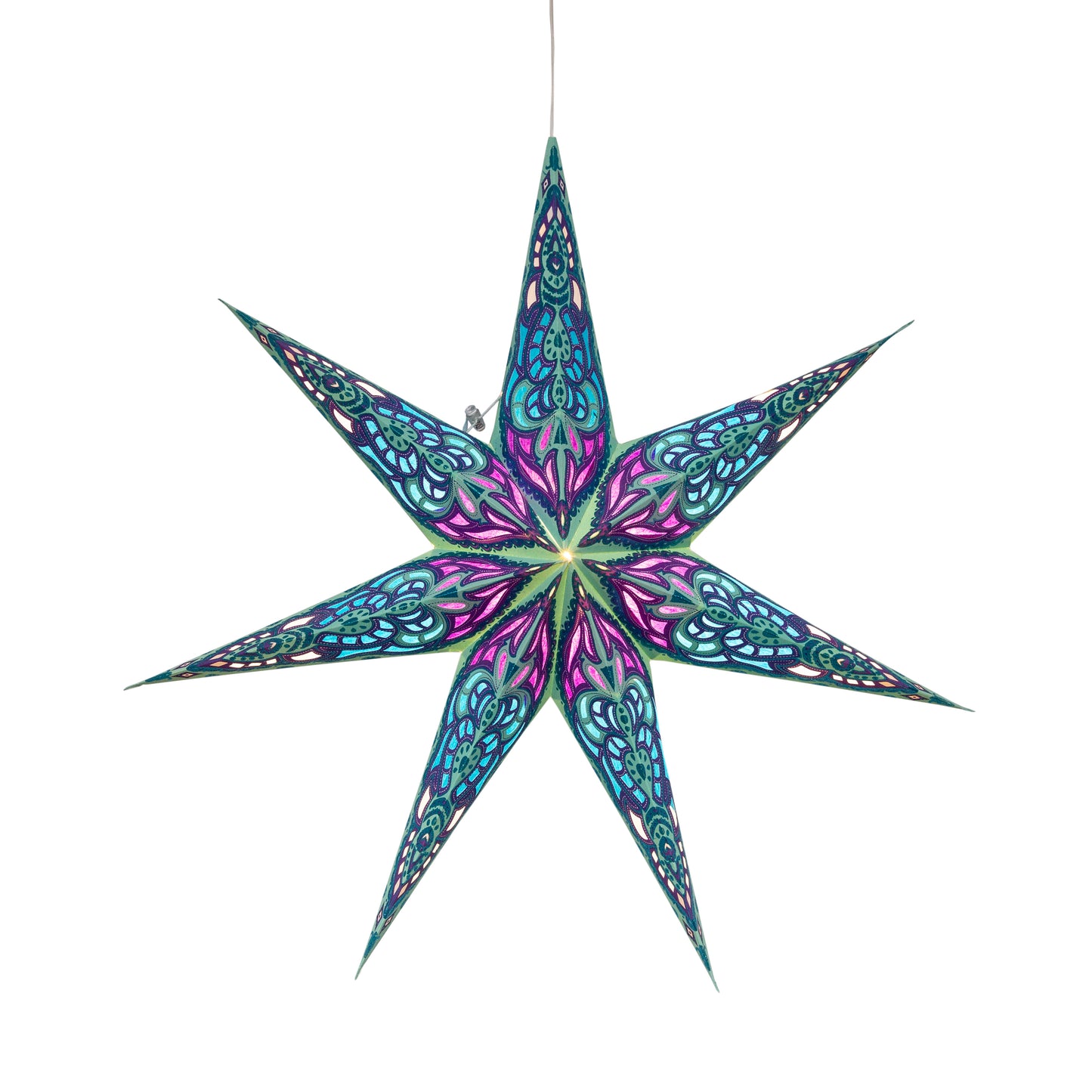 Nigella 7 Point 23" Green / Purple