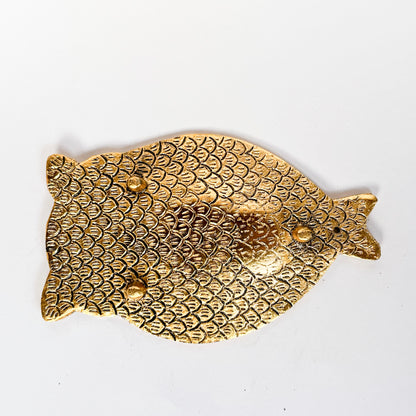 Owl Incense Holder - Gold with Turquoise Eyes