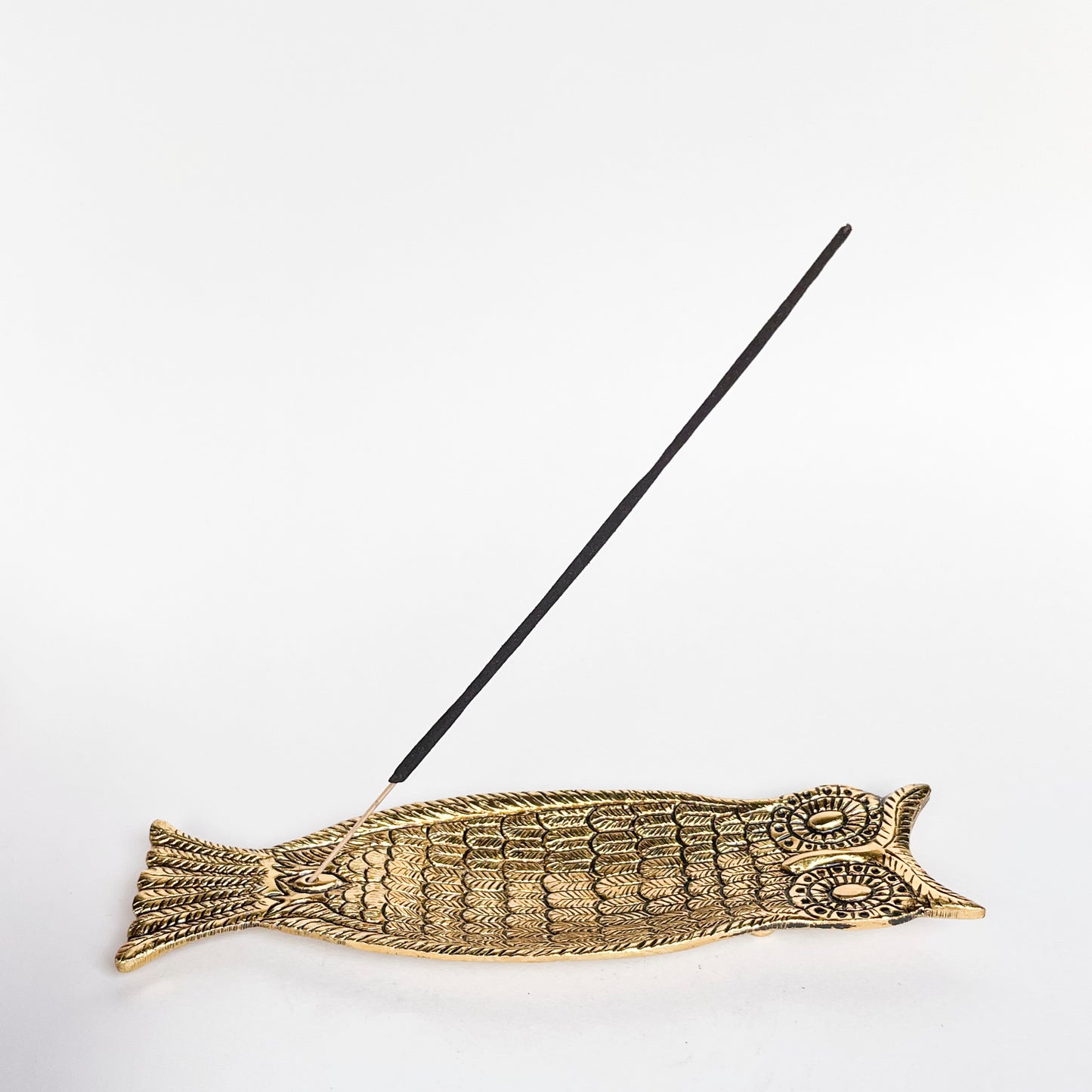 Owl Incense Holder - Gold - Long